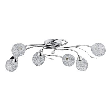Candeeiro integrado ORLEAN 6xE14/10W/230V cromado brilhante