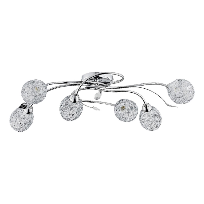 Candeeiro integrado ORLEAN 6xE14/10W/230V cromado brilhante