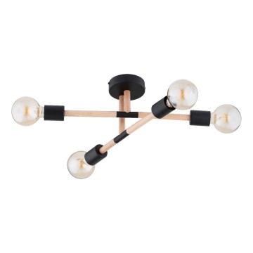 Candeeiro integrado OTELLO 4xE27/15W/230V preto/bege