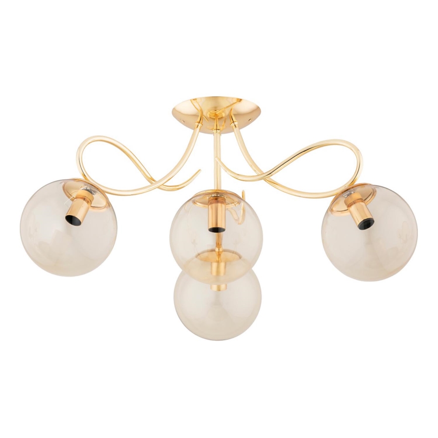 Candeeiro integrado OXA 4xE14/10W/230V dourado