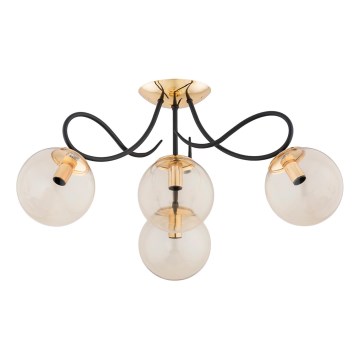 Candeeiro integrado OXA 4xE14/10W/230V dourado/preto