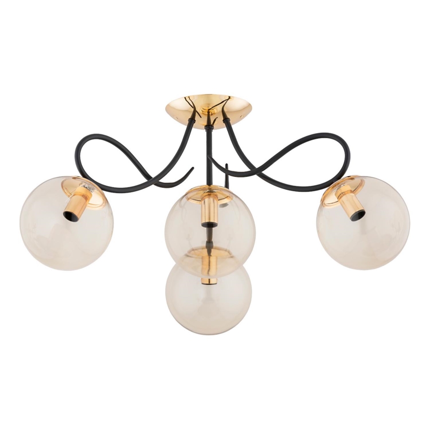 Candeeiro integrado OXA 4xE14/10W/230V dourado/preto
