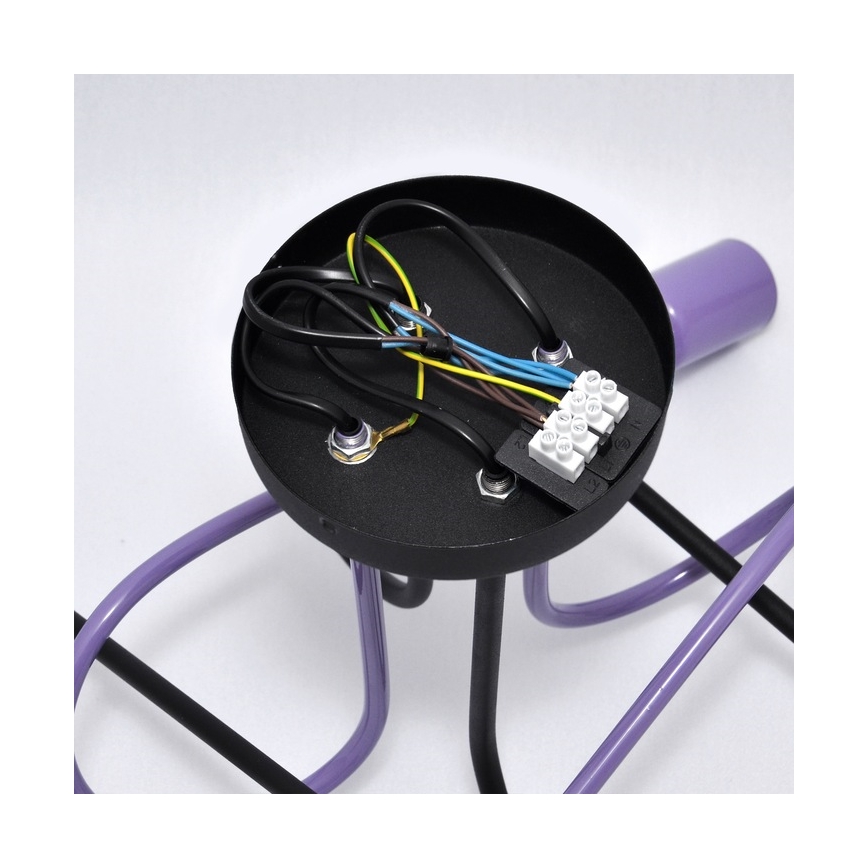 Candeeiro integrado OXFORD 4xE27/15W/230V preto/roxo
