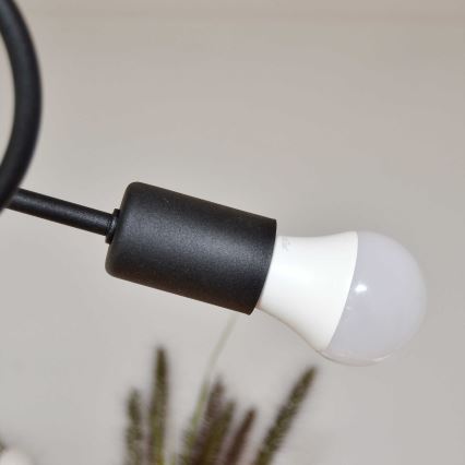 Candeeiro integrado OXFORD 4xE27/15W/230V preto/turquesa