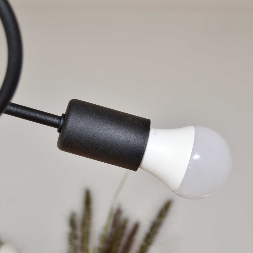 Candeeiro integrado OXFORD 4xE27/15W/230V preto/turquesa