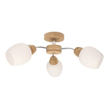 Candeeiro integrado PARMA 3xE27/40W/230V carvalho