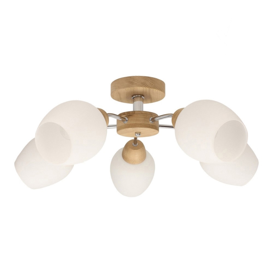 Candeeiro integrado PARMA 5xE27/40W/230V carvalho