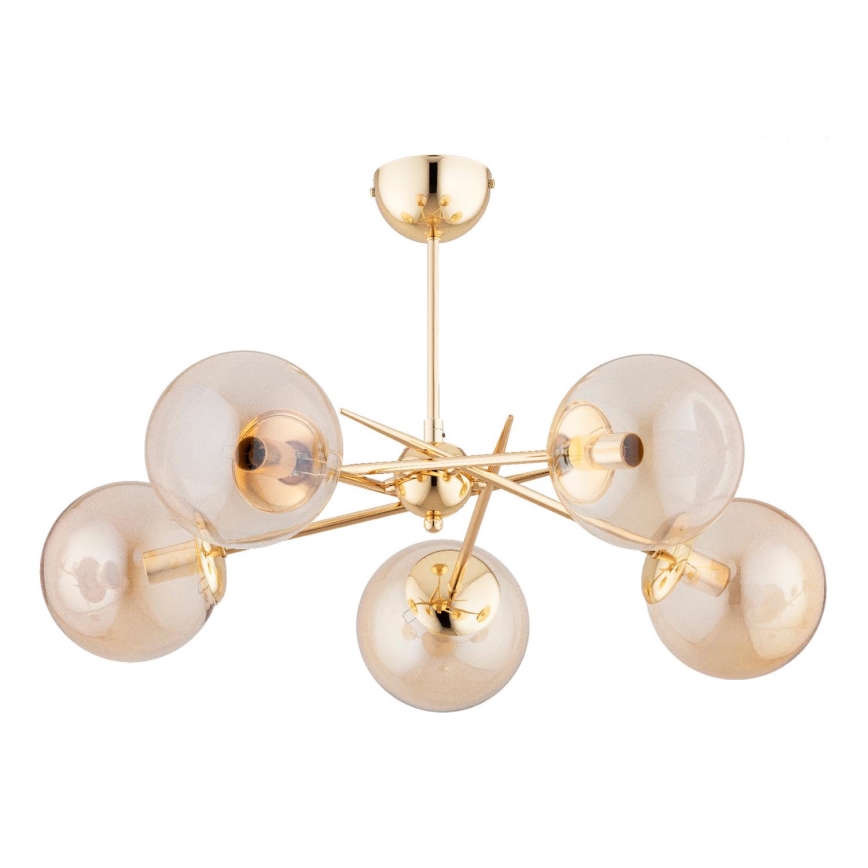 Candeeiro integrado PRIMERY 5xE14/10W/230V dourado