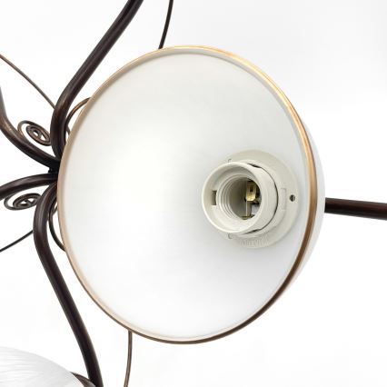 Candeeiro integrado RETRO 5xE27/60W/230V bronze pátina