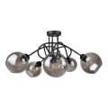 Candeeiro integrado RIN 5xE27/60W/230V preto/fumado