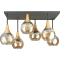 Candeeiro integrado SOMA 6xE27/60W/230V preto/dourado/fumado bege
