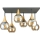 Candeeiro integrado SOMA 6xE27/60W/230V preto/dourado/fumado bege