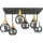 Candeeiro integrado SOMA 6xE27/60W/230V preto/dourado/fumado preto