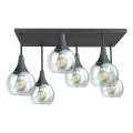 Candeeiro integrado SOMA 6xE27/60W/230V preto/transparente