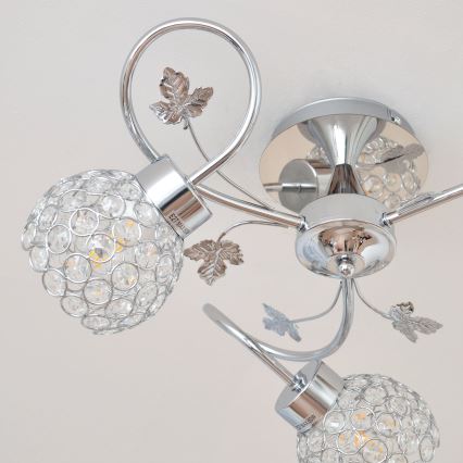 Candeeiro integrado SOPHIA 3xE27/15W/230V cromado brilhante/transparente