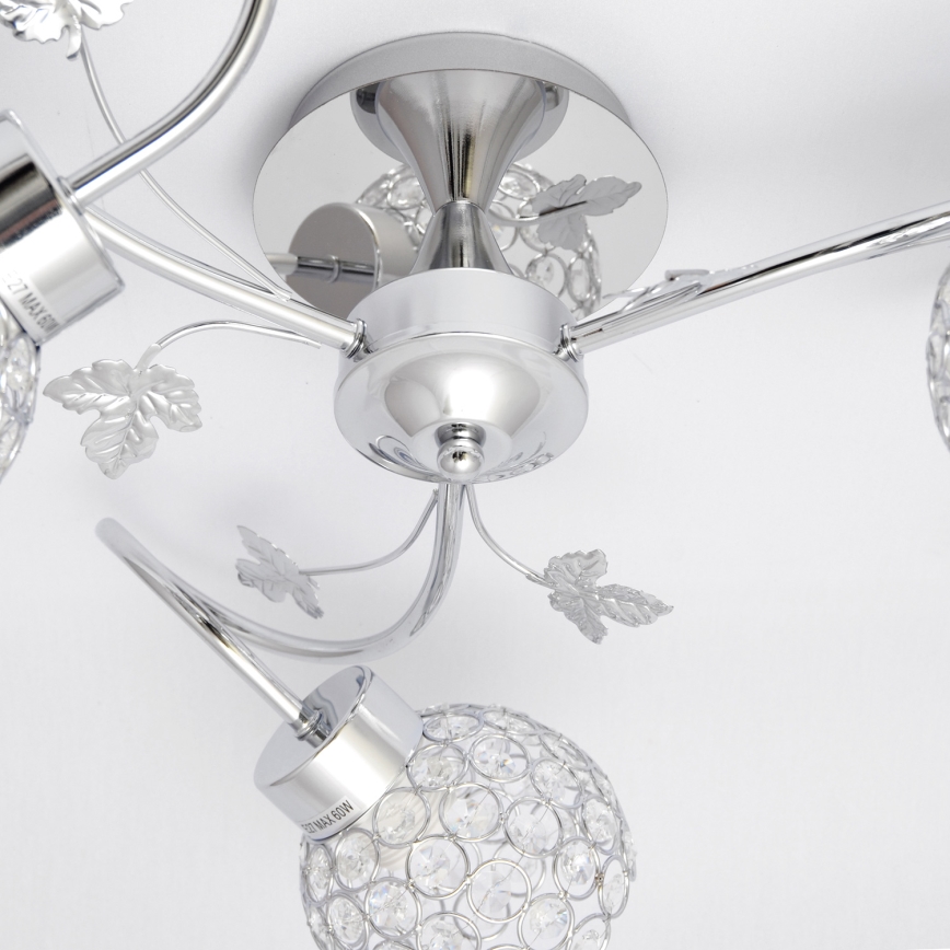 Candeeiro integrado SOPHIA 3xE27/15W/230V cromado brilhante/transparente