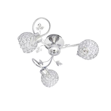 Candeeiro integrado SOPHIA 3xE27/15W/230V cromado brilhante/transparente