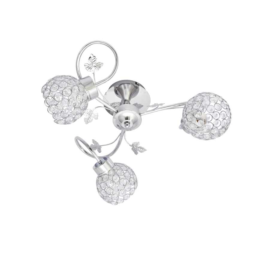 Candeeiro integrado SOPHIA 3xE27/15W/230V cromado brilhante/transparente