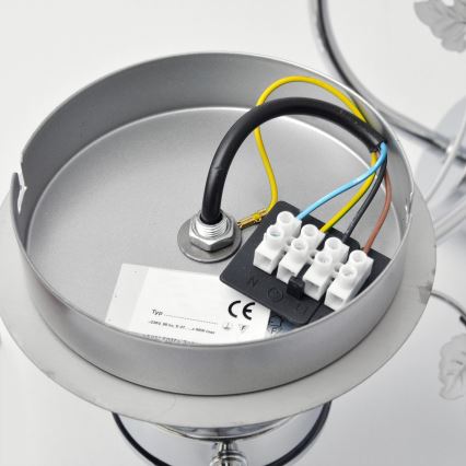 Candeeiro integrado SOPHIA 3xE27/15W/230V cromado brilhante/transparente