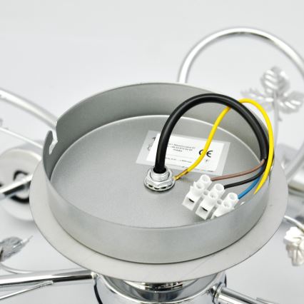 Candeeiro integrado SOPHIA 5xE27/15W/230V cromado brilhante/transparente