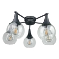 Candeeiro integrado STAR 5xE27/60W/230V preto/transparente