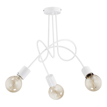 Candeeiro integrado TANGO 3xE27/15W/230V branco
