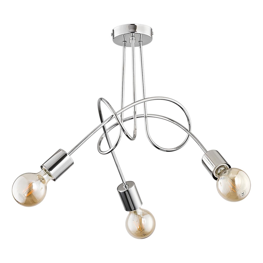 Candeeiro integrado TANGO 3xE27/15W/230V cromado brilhante