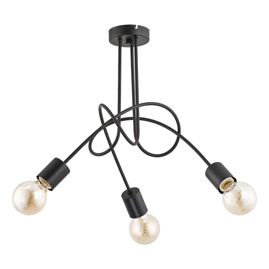 Candeeiro integrado TANGO 3xE27/15W/230V preto