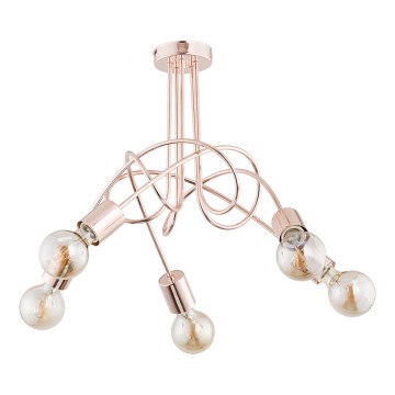 Candeeiro integrado TANGO 5xE27/15W/230V cobre