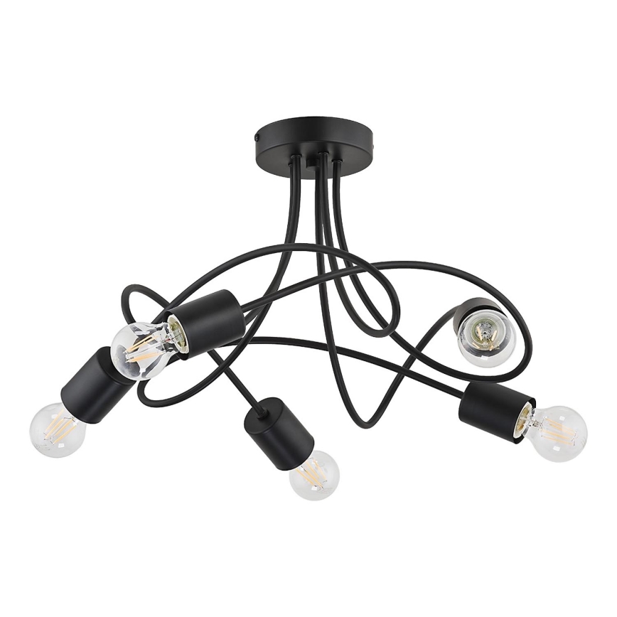 Candeeiro integrado TARGO 5xE27/15W/230V preto