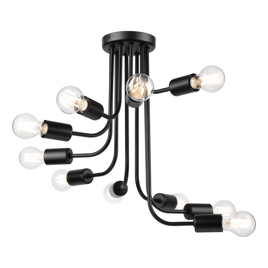 Candeeiro integrado TRINITY 10xE27/15W/230V preto