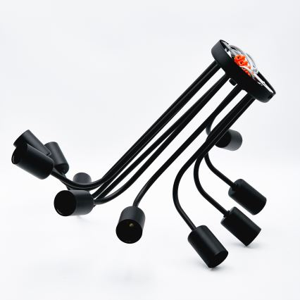 Candeeiro integrado TRINITY 10xE27/15W/230V preto