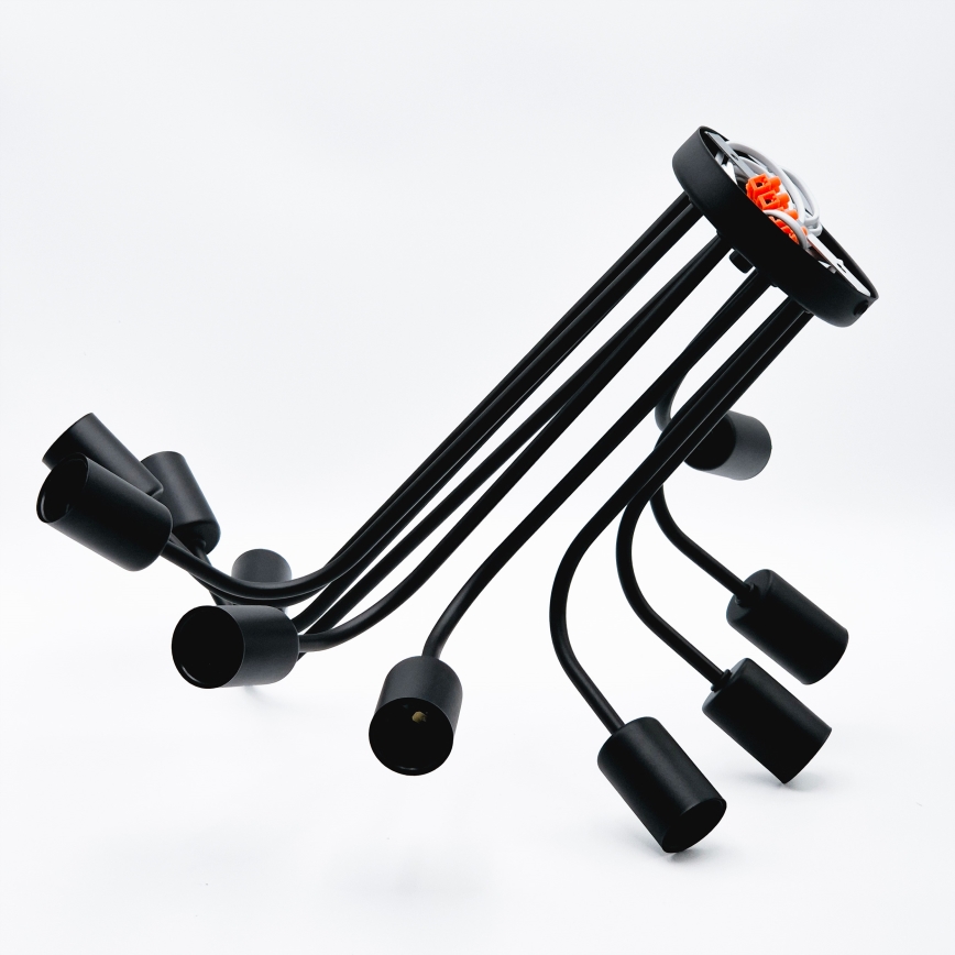 Candeeiro integrado TRINITY 10xE27/15W/230V preto