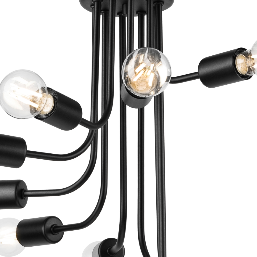 Candeeiro integrado TRINITY 10xE27/15W/230V preto
