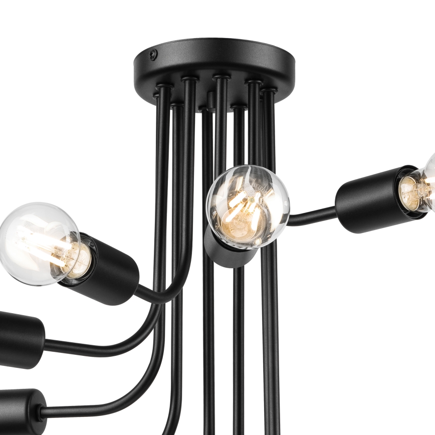 Candeeiro integrado TRINITY 10xE27/15W/230V preto