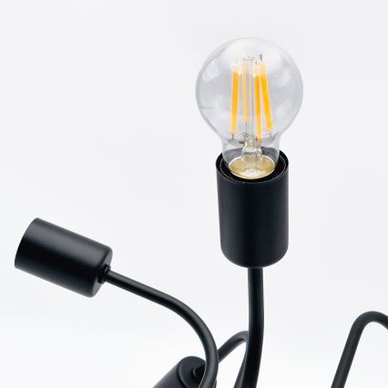 Candeeiro integrado TRINITY 10xE27/15W/230V preto