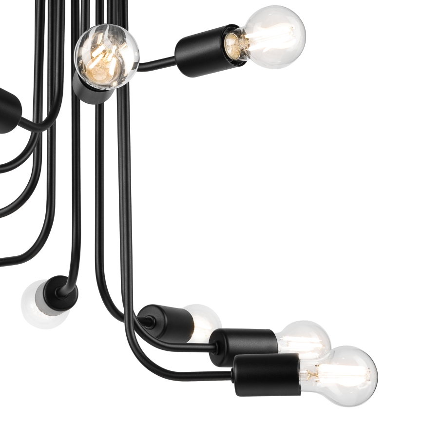 Candeeiro integrado TRINITY 10xE27/15W/230V preto