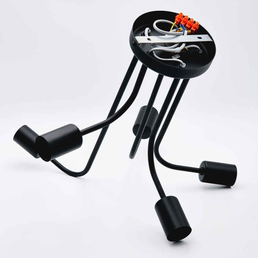 Candeeiro integrado TRINITY 5xE27/15W/230V preto