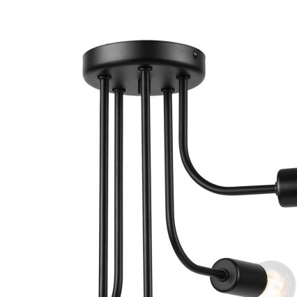 Candeeiro integrado TRINITY 5xE27/15W/230V preto