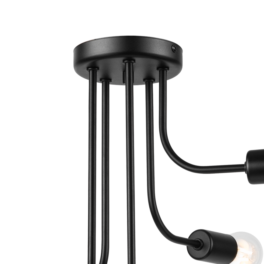 Candeeiro integrado TRINITY 5xE27/15W/230V preto