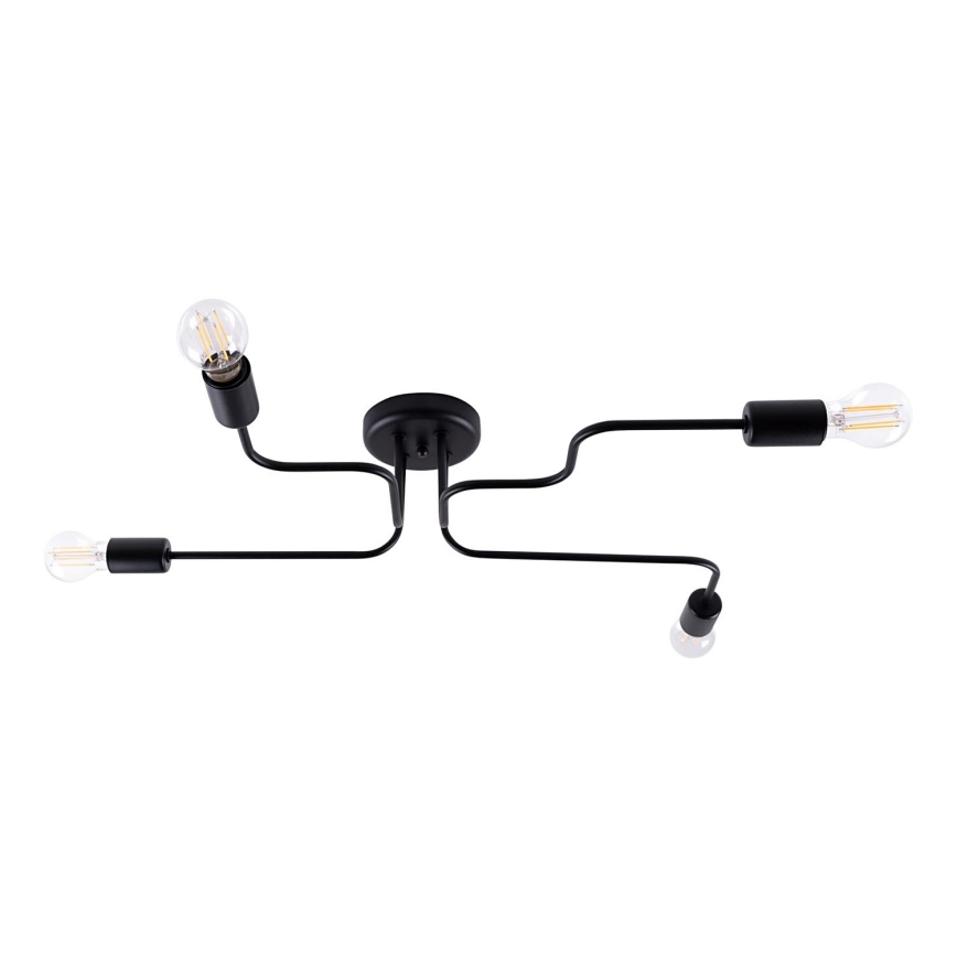 Candeeiro integrado VECTOR 4xE27/15W/230V preto