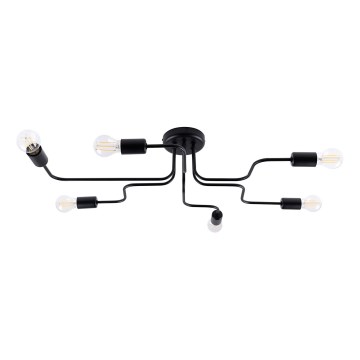 Candeeiro integrado VECTOR 6xE27/15W/230V preto