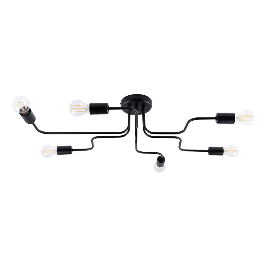 Candeeiro integrado VECTOR 6xE27/15W/230V preto