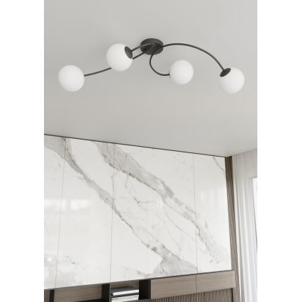 Candeeiro integrado VIBRA 4xE14/10W/230V preto/branco