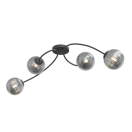 Candeeiro integrado VIBRA 4xE14/10W/230V preto/cinzento