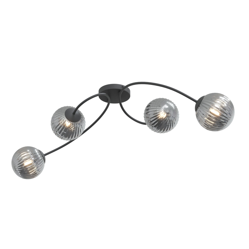 Candeeiro integrado VIBRA 4xE14/10W/230V preto/cinzento