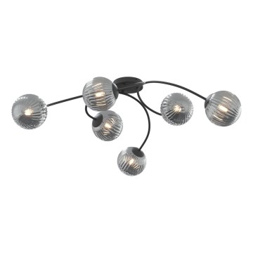 Candeeiro integrado VIBRA 6xE14/10W/230V preto/cinzento