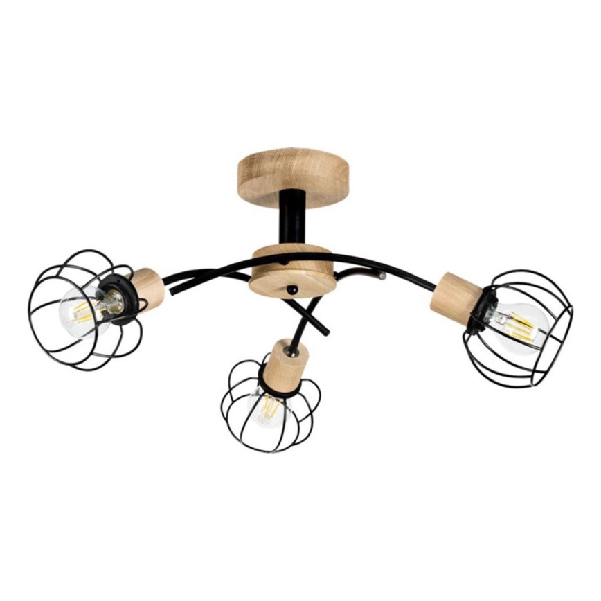 Candeeiro integrado VIVIANE 3xE27/60W/230V carvalho