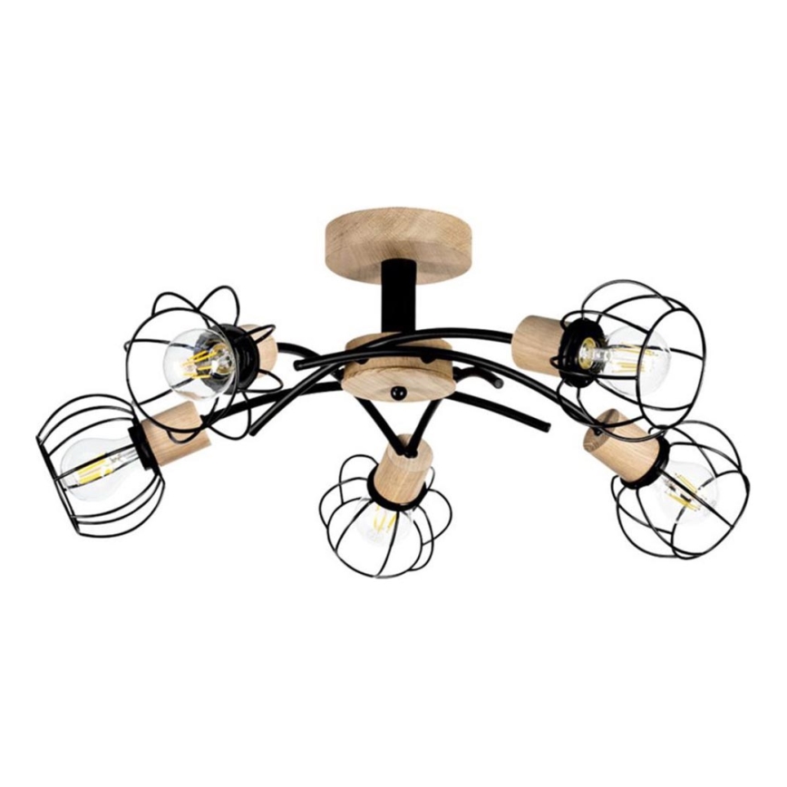 Candeeiro integrado VIVIANE 5xE27/60W/230V carvalho