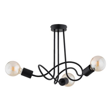Candeeiro integrado WINGO 3xE27/15W/230V preto